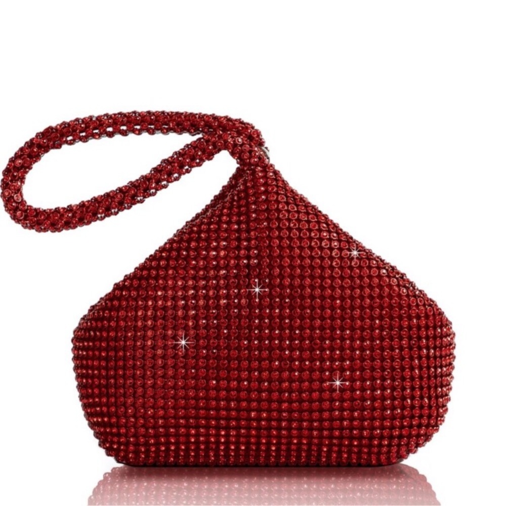 Rhinestone Clutch Evening Bags Sparkly Glitter Triangle Purse new